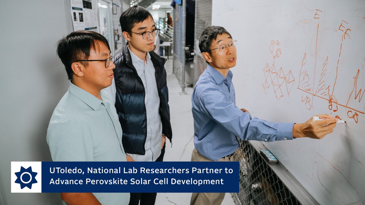 UToledo faculty joined scientists at the National Renewable Energy Laboratory to publish research in Nature to advance perovskite solar cell development. 

Perovskite cells are in development as a lower-cost, higher-performance alternative to the industry-standard silicon.

☀️➡️