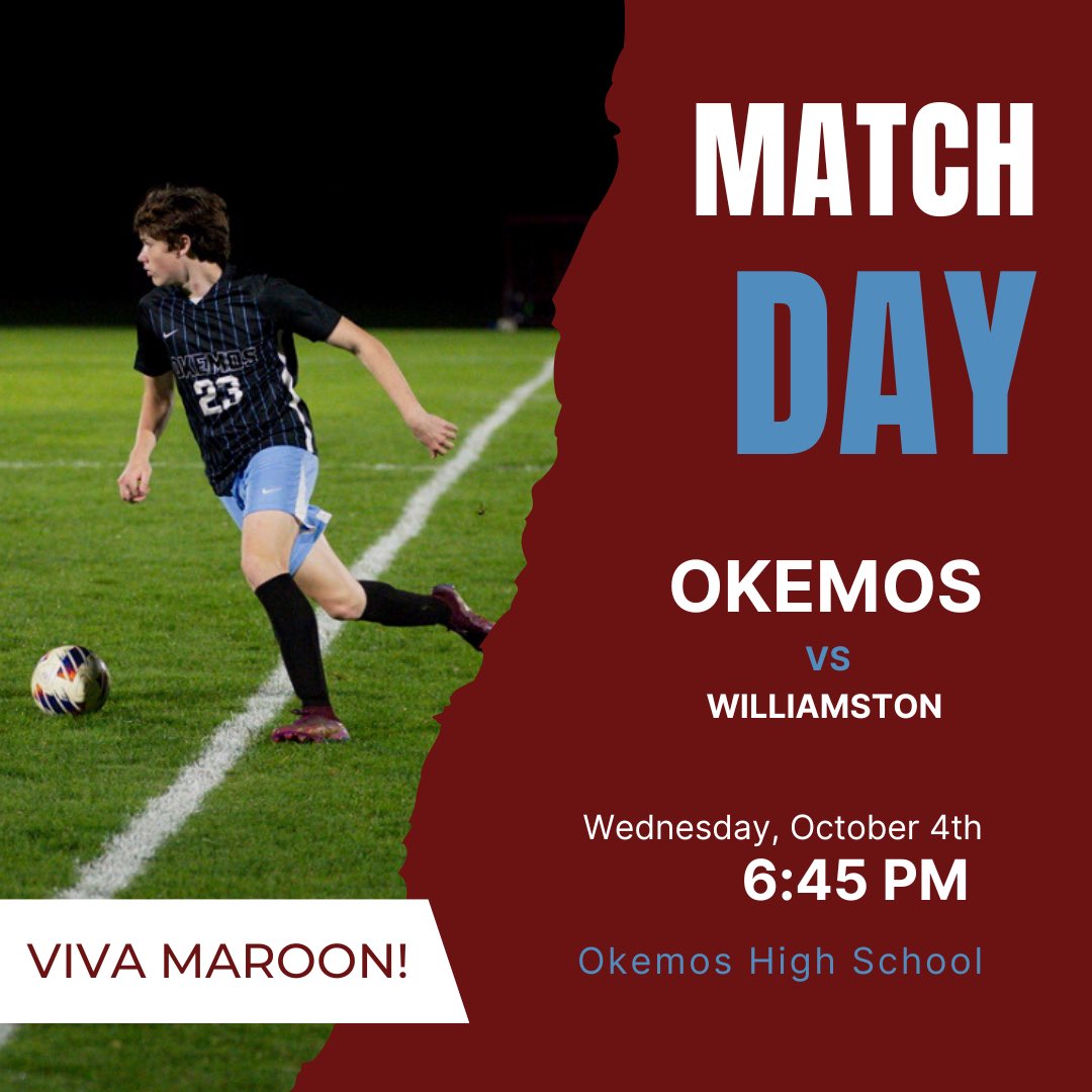 Come show your support as we take on Williamston in the Silver Cup Final tonight at Okemos High School!

JV A @ 5:00pm
Varsity @ 6:45pm