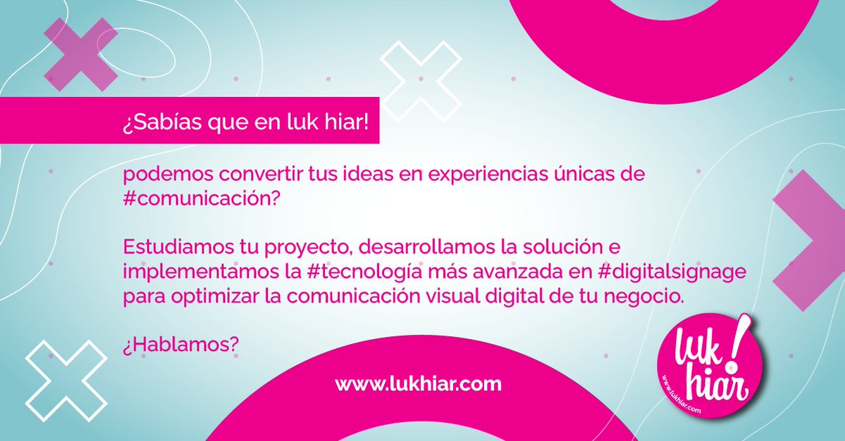 ¿Sabías que en luk hiar! podemos convertir tus ideas en experiencias únicas de #comunicación? 🙌  Estudiamos tu proyecto, desarrollamos la solución e implementamos la #tecnología más avanzada en #digitalsignage.  ¿Hablamos? 🔗👉 lukhiar.eu/es/