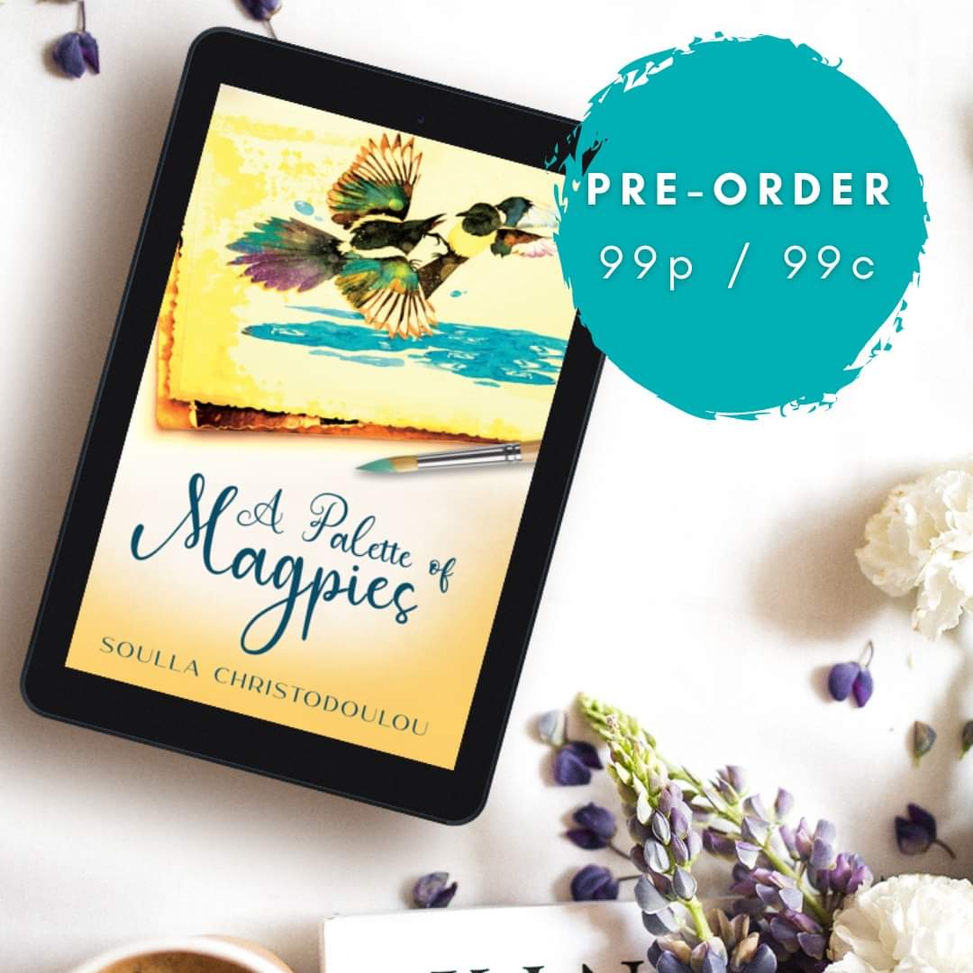 𝗣𝗿𝗲-𝗢𝗿𝗱𝗲𝗿 𝗣𝗿𝗶𝗰𝗲 𝗗𝗲𝗮𝗹 Romance book lovers. Pre-order a copy of A Palette of Magpies at the 𝗱𝗶𝘀𝗰𝗼𝘂𝗻𝘁𝗲𝗱 𝗽𝗿𝗶𝗰𝗲 𝗼𝗳 𝟵𝟵𝗰 𝗼𝗿 𝟵𝟵𝗽. The price will go back up after release, so get in early to benefit on the pre-release deal price @schristodoulou2