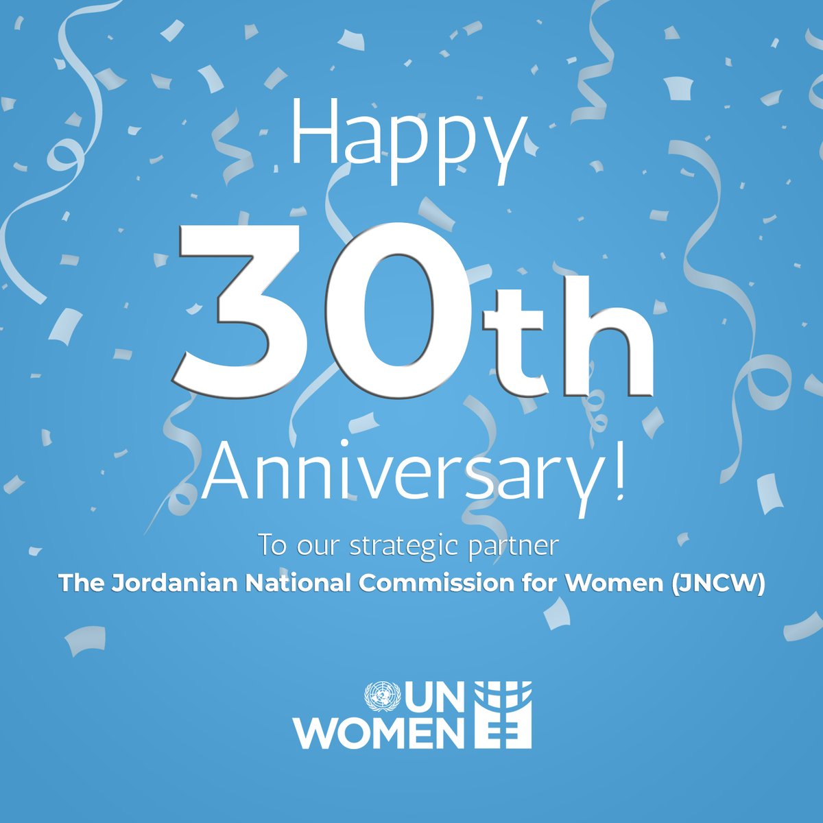 Congratulations to the Jordanian National Commission for Women @jncw_women on its 30th anniversary We are proud to have stood at your side for the past 3 decades to advance #genderequality & empower #women in #Jordan 🇯🇴 Here is to many more years of #partnership & collaboration