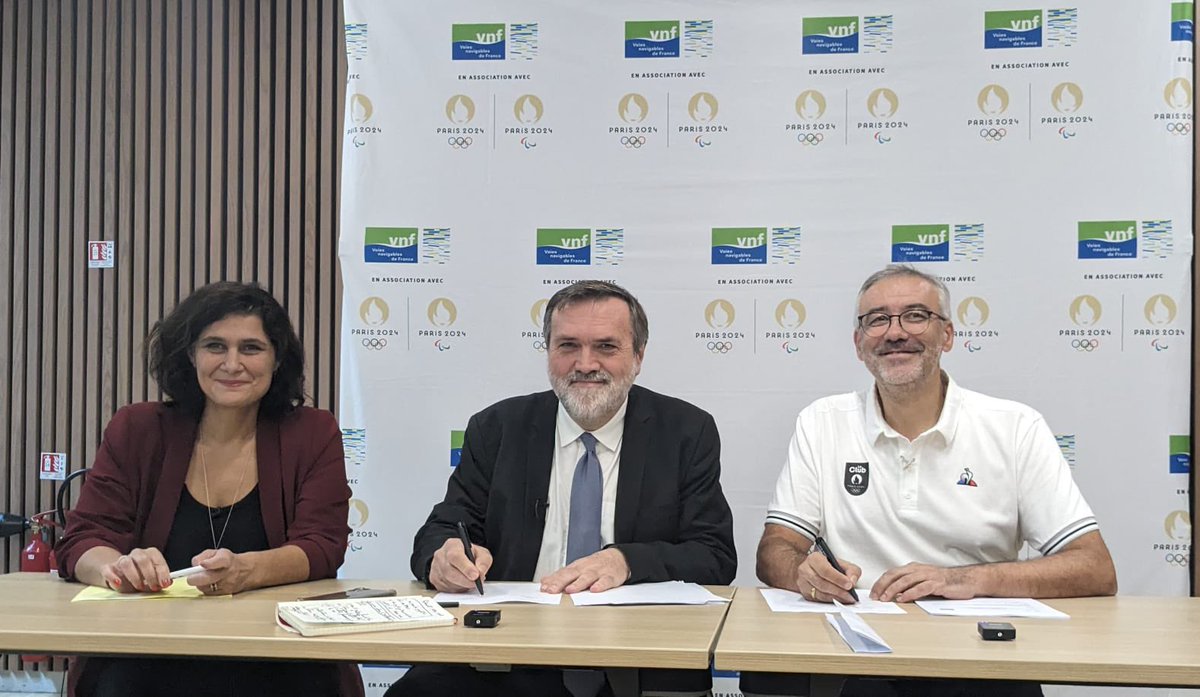 Les JOP24 sont l'opportunité de prouver tout ce que le #fluvial peut apporter. 
Avec la signature de convention de <a href="/vnf_officiel/">VNF - Voies navigables de France</a> avec le COJO, nous réaffirmons notre engagement et notre volonté pour contribuer à la réussite de cet événement et la construction de son héritage !