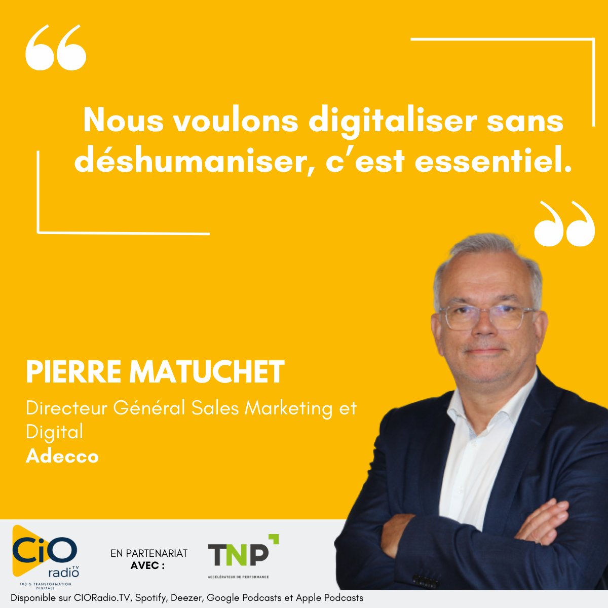 [INTERVIEW] 🎙️ 

🎧Ecoutez sur : btobradio.tv/radios/cio-rad…

Billie Ducourant interviewe Pierre Matuchet, Directeur Général Commercial, Marketing &amp; Digital / Excom de <a href="/AdeccoGroupFR/">The Adecco Group FR</a> sur 
<a href="/cioradio_tv/">CIO Radio.Tv</a>.

🤝@TNPConsultants.
Retrouvez tous nos #podcasts sur btobradio.tv.