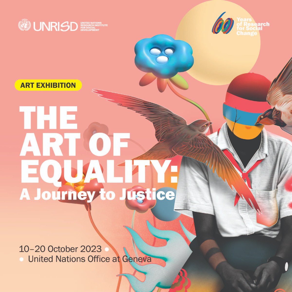 UNRISD's tweet photo. From 10-20 October 2023 @UNGeneva will become a canvas for change ! ✨🇺🇳
To celebrate @UNRISD 60 years of research for social change, 39 artists from 23 countries will embark you on a immersive journey that will take you through borders and time. Join us: https://t.co/mbZP9UUaoY https://t.co/haXKzwdi1c