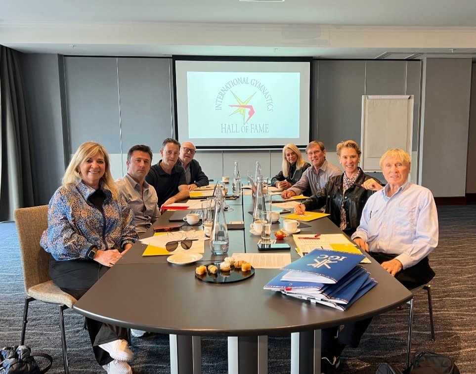 IGHOF1's tweet photo. @IGHOF1 Board of Directors meeting in Antwerp 2023.
Paul Ziert, Bart Conner, Bruno Klaus, John Deary, Christian Ivanov, Lieve Olivera, Ginger Baxter and Estela de la Torre.
#IGHOF https://t.co/CmFwqjK3nm
