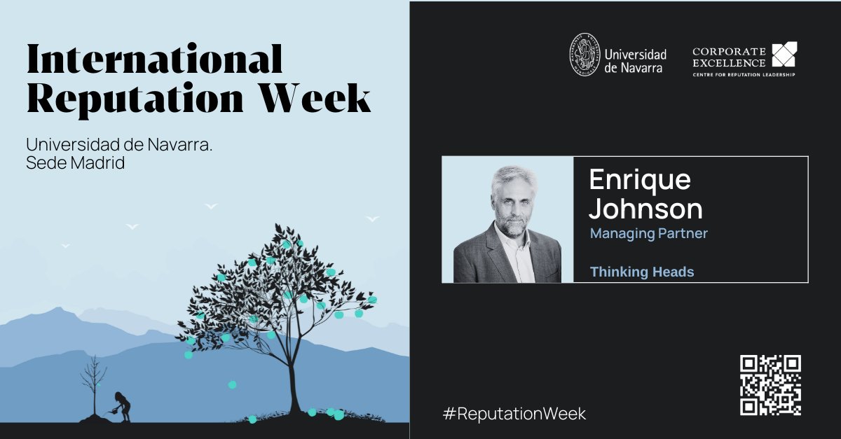 📣 Hoy, las 17:00 h, nuestro Managing Partner <a href="/enrique_johnson/">Enrique Johnson</a> participará en la mesa "Liderazgo y Reputación" de la International #ReputationWeek, organizada por <a href="/CE4reputation/">Corporate Excellence</a> 👉 ¡Te esperamos en el Aula Plana 1 del Campus Madrid de la <a href="/unav/">Universidad de Navarra</a>!
