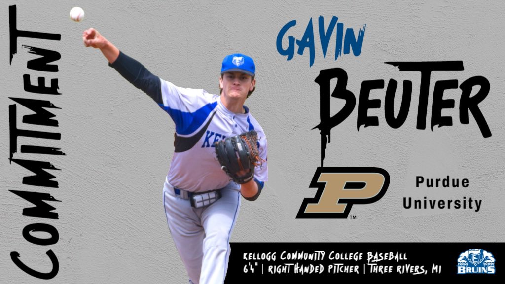 ⚾️🐻🔥 B1G TIME COMMITMENT! 

Huge congratulations go out to @GavinBeuter for his commitment to @bigten’s Purdue University Baseball. 

Last year Gavin was All-MCCAA and 1st Team All-Western Conf., as well as All-West Conf. Freshman team. #NextLevelBruins #BruCru @BaseballKellogg