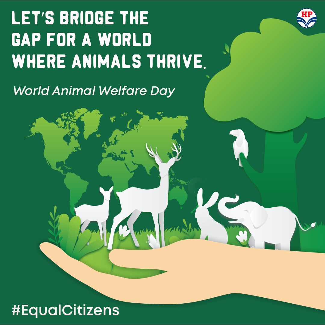 hpcl_retail's tweet photo. On World Animal Welfare Day, HP Retail urges you to join hands in closing the divide and nurturing a world where animals flourish. After all, they are #EqualCitizens as us.
#HPCL #HPRetail #MeraHPPump @hpcl
#AnimalWelfareDay https://t.co/cdlJKaSw9o