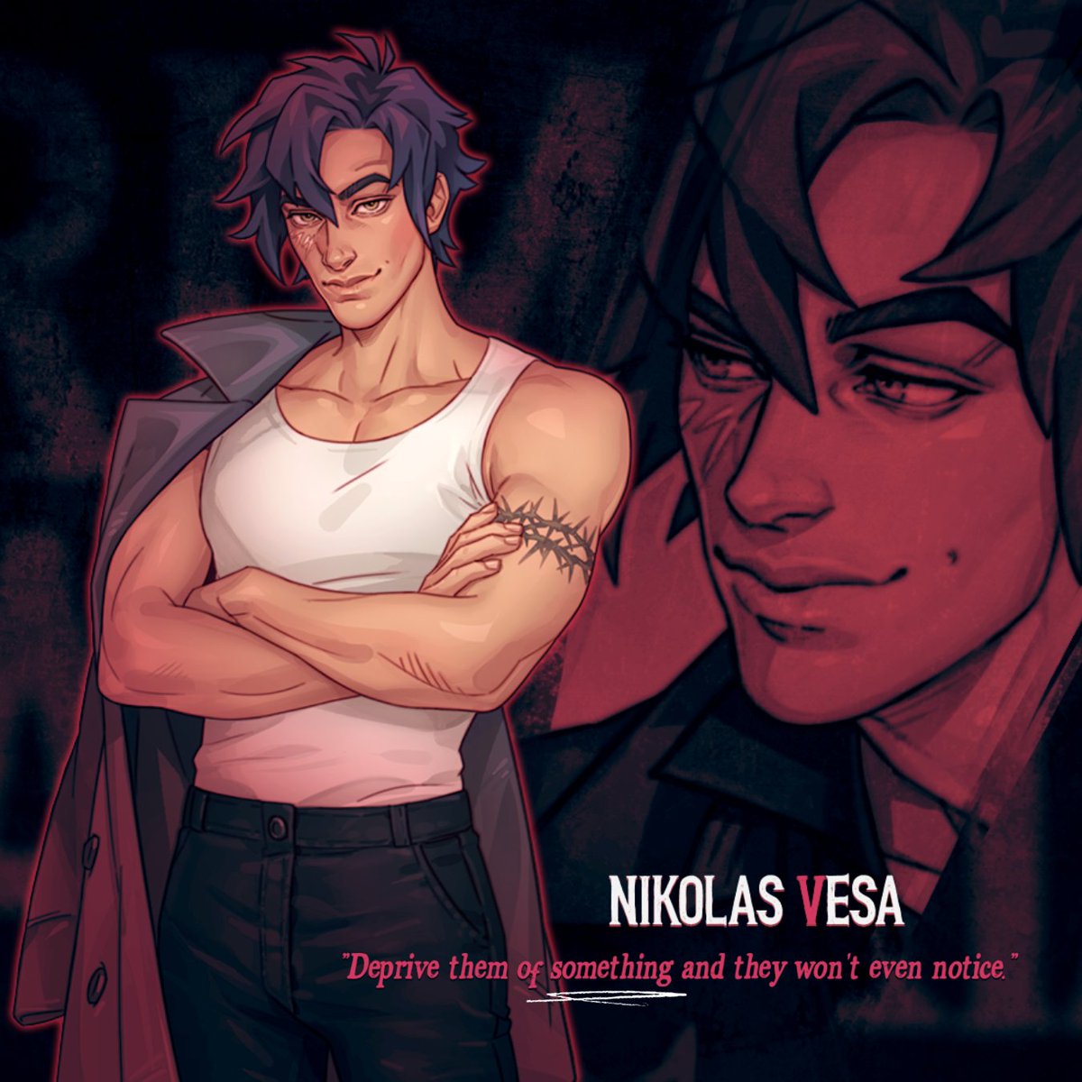 "Deprive them of something and they won't even notice."

✦ Name: Nikolas Vesa
✦ Class: Thief
✦ Role: Leader of the Nobodies

#primamateriaVN #nikolasvesa