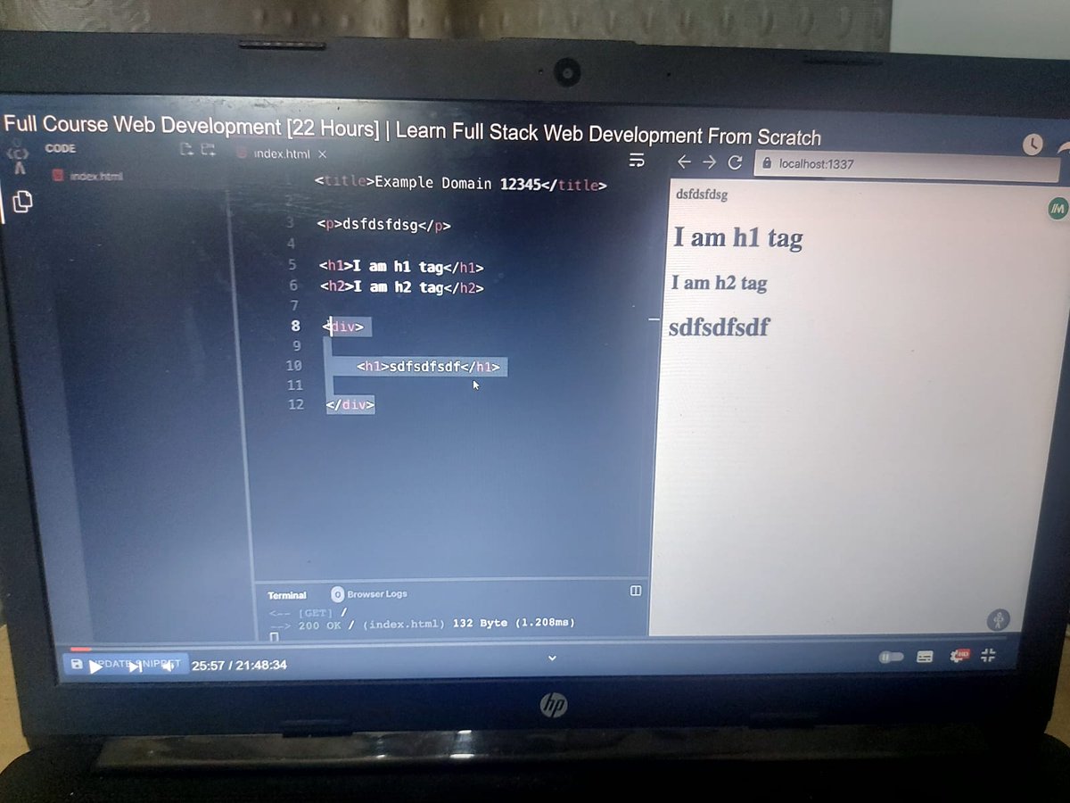 Aryandhanuka101's tweet image. Day 12/100
Good Evening Folks🌆,
Started with web development lectures of #codedamn on #YouTube and Learnt some basics fundamentals of HTML/CSS .
I was not able to watch lecture for long hours due to long working hours on projects assigned by college.
Thank You✌️!
#100DaysOfCode