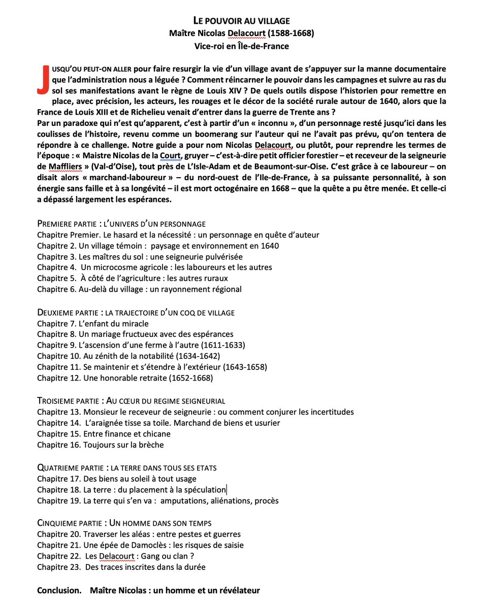 MoriceauJM's tweet photo. Le Pouvoir au village... autour de 1640. Partager un livre en cours d'écriture... ou les arcanes de l'historien. Voici, après plus de 7 années de recherche, le sommaire de mon prochain ouvrage. Une nouvelle thèse pour moi https://t.co/gmLcaEYJYK