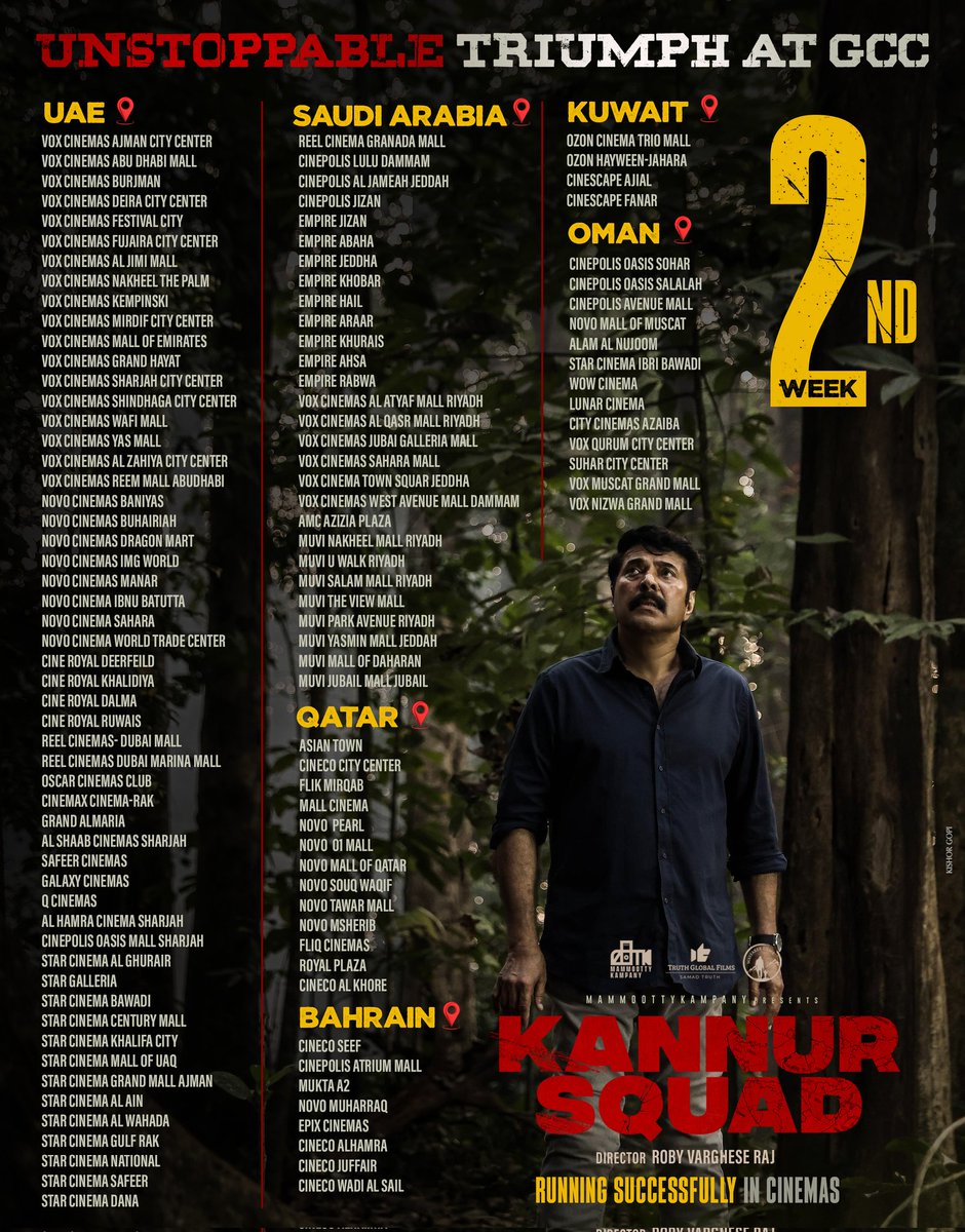 mammukka's tweet photo. #KannurSquad Second Week GCC Theatre List https://t.co/PnBwHglS53