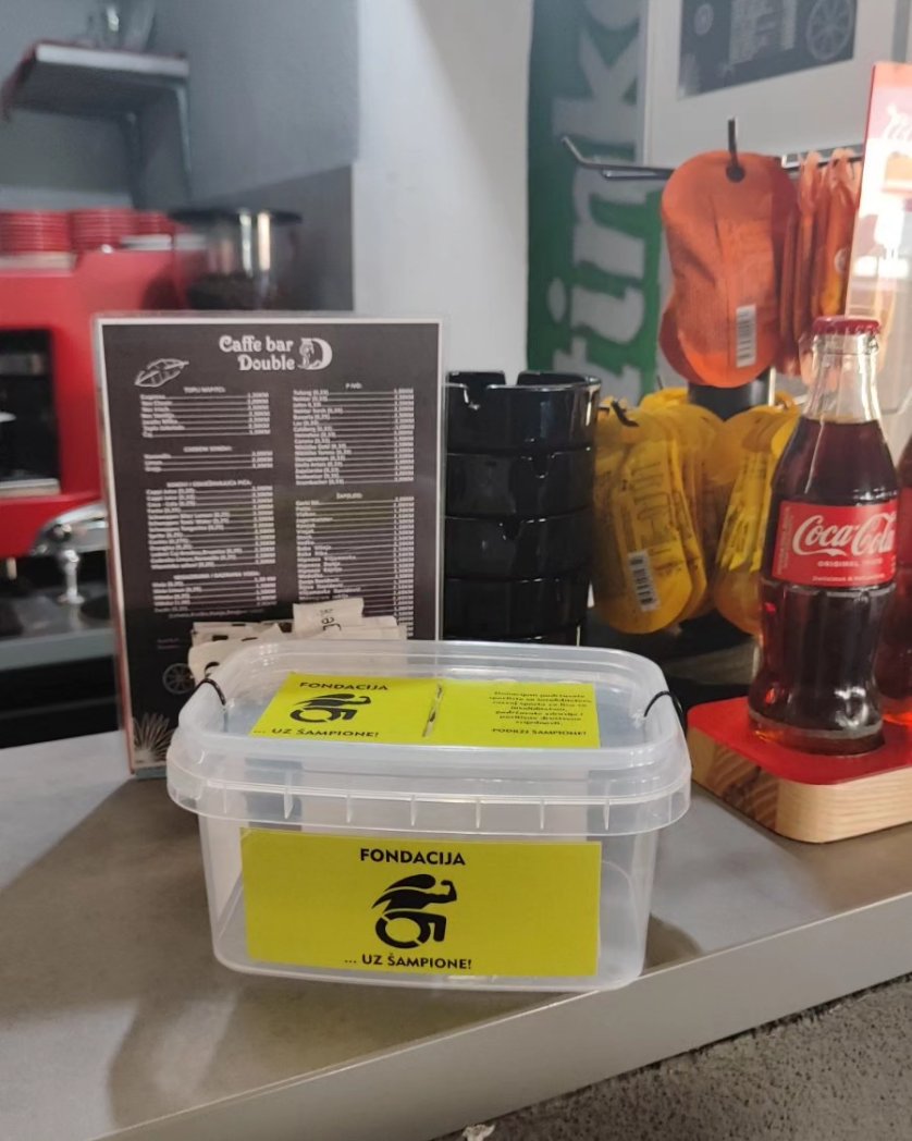 Caffe bar Double D je uz šampione! 💪

Nova lokacija na kojoj putem kutija za donacije možete podržati izgradnju trening centra za sportiste sa invaliditetom.

BUDI UZ ŠAMPIONE! 💪