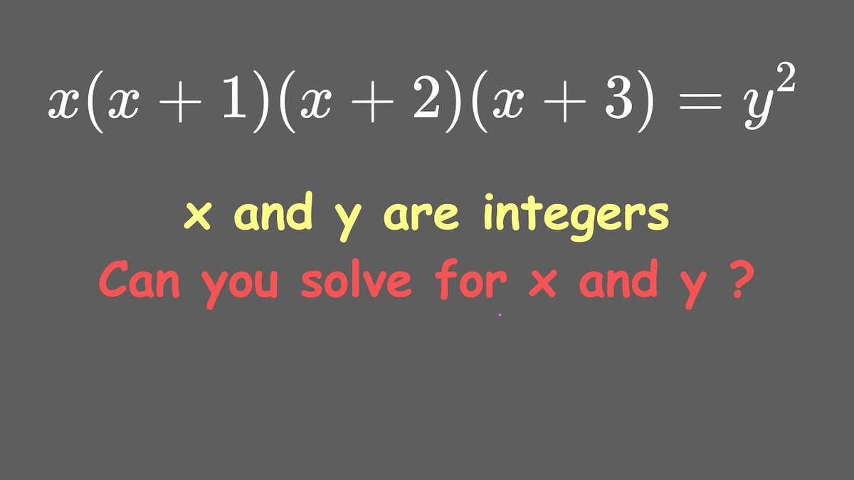 therhythmofmath's tweet image. Can You Solve This Integer Equation ? X and Y Integers
#integersequation #integers #olympiadchallenge
youtu.be/av4onK9zbks?si… via @YouTube @Apple @GoodnotesApp