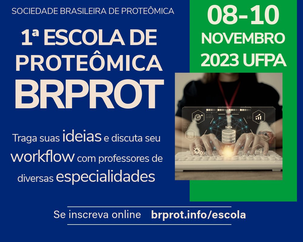 Prot_Br's tweet photo. Não perca tempo! Venha participar da 1ª Escola de proteômica!
O evento será gratuito e Híbrido!
As inscrições vão até dia 15/10/23 pelo link: https://t.co/0lp7mVSdZ2
#proteomica #proteomics #Science #MassSpectrometry #brprot #PhDlife https://t.co/IrENS4TtLC