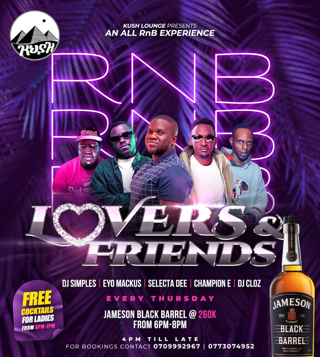 Kush lounge (@kushloungekla) on Twitter photo ๐ธ Early baddies get ๐นFREE COCKTAILS ๐น tomorrow (Thursday) from 6-7pm at our epic all RnB #LoversAndFriends experience ๐ธ
Join <a href="/selectadee256/">selectadee256</a>, <a href="/EyoMackus/">Eyo Mackus</a>, <a href="/DjSimples/">DeeJay Simples</a>, @ChampionE44 & <a href="/DeeJayCloz/">DeeJay Cloz ๐๐บ๐ฌ</a> for a great start to your #IndependenceWeekend ๐ชฉ . See you there!!
โจBOOK NOWโจ ๐ธ Early baddies get ๐นFREE COCKTAILS ๐น tomorrow (Thursday) from 6-7pm at our epic all RnB #LoversAndFriends experience ๐ธ
Join <a href="/selectadee256/">selectadee256</a>, <a href="/EyoMackus/">Eyo Mackus</a>, <a href="/DjSimples/">DeeJay Simples</a>, @ChampionE44 & <a href="/DeeJayCloz/">DeeJay Cloz ๐๐บ๐ฌ</a> for a great start to your #IndependenceWeekend ๐ชฉ . See you there!!
โจBOOK NOWโจ