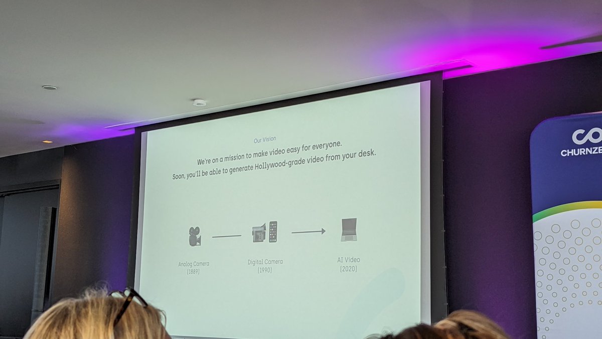 shashib's tweet photo. It's super cool to see the AI version of Maureen Rice introduce @vriparbelli of @synthesiaIO for the #bigryg2023 @churnzero #customersucess conference.
Some takeaways
#AI will help people create content easily.
More people listen and watch rather than read
Use cases in Customer Success, Sales Enablement, PR to use your #AI avatars to give people information