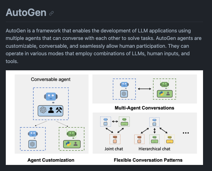 🐙AutoGen This is a neat library for developing LLM applications that ...