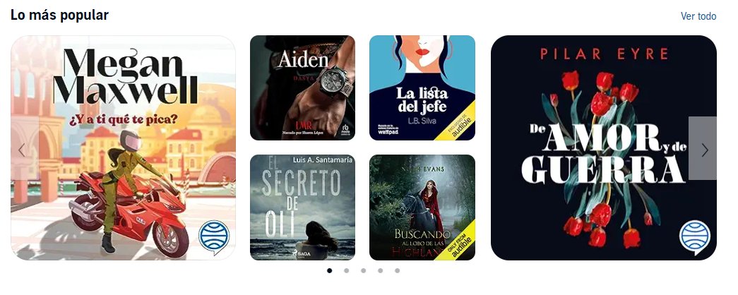 Lbsilva30's tweet photo. ESTOY EN LO MÁS POPULAR DE ROMANCE EN @Audible_ES 😱😱😱😱 https://t.co/y3oITI8rNu