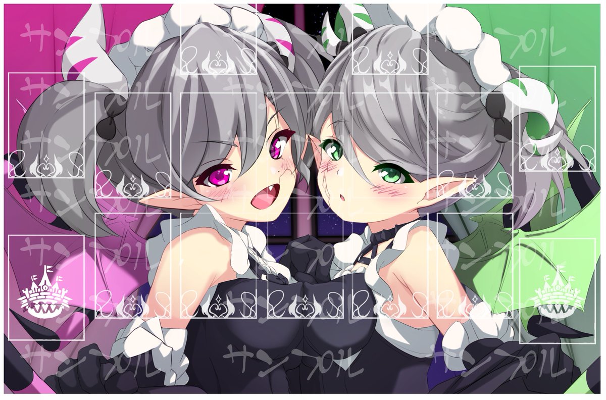 「ラビュリンスのアリアーヌとアリアンナわりと早く完成したから遊びでプレイマット風に」|博来しろのイラスト