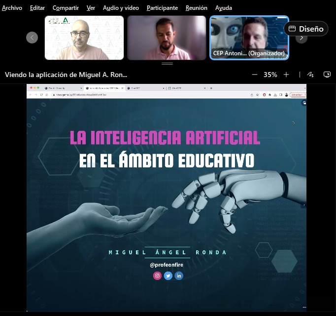 👨🏻‍🏫👩🏻‍🏫👨‍🏫👩‍🏫 Más de 60 personas en la primera sesión del curso “LA INTELIGENCIA ARTIFICIAL EN EL ÁMBITO EDUCATIVO”, con Miguel Ángel Ronda (<a href="/profeonfire/">Profe On Fire (Miguel A. Ronda)</a>). Nuestro profesorado aprende el uso de la tecnología al servicio de su labor docente.
<a href="/EducaAnd/">Consejería Desarrollo Educativo y FP</a>  <a href="/FormacProfAnd/">Servicio de Planes de Formación</a>  #CDD  #MRR