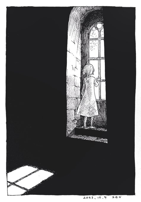 「心残り」 #inktober2023 #Inktober