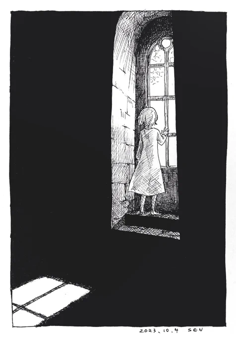 「心残り」 #inktober2023 #Inktober