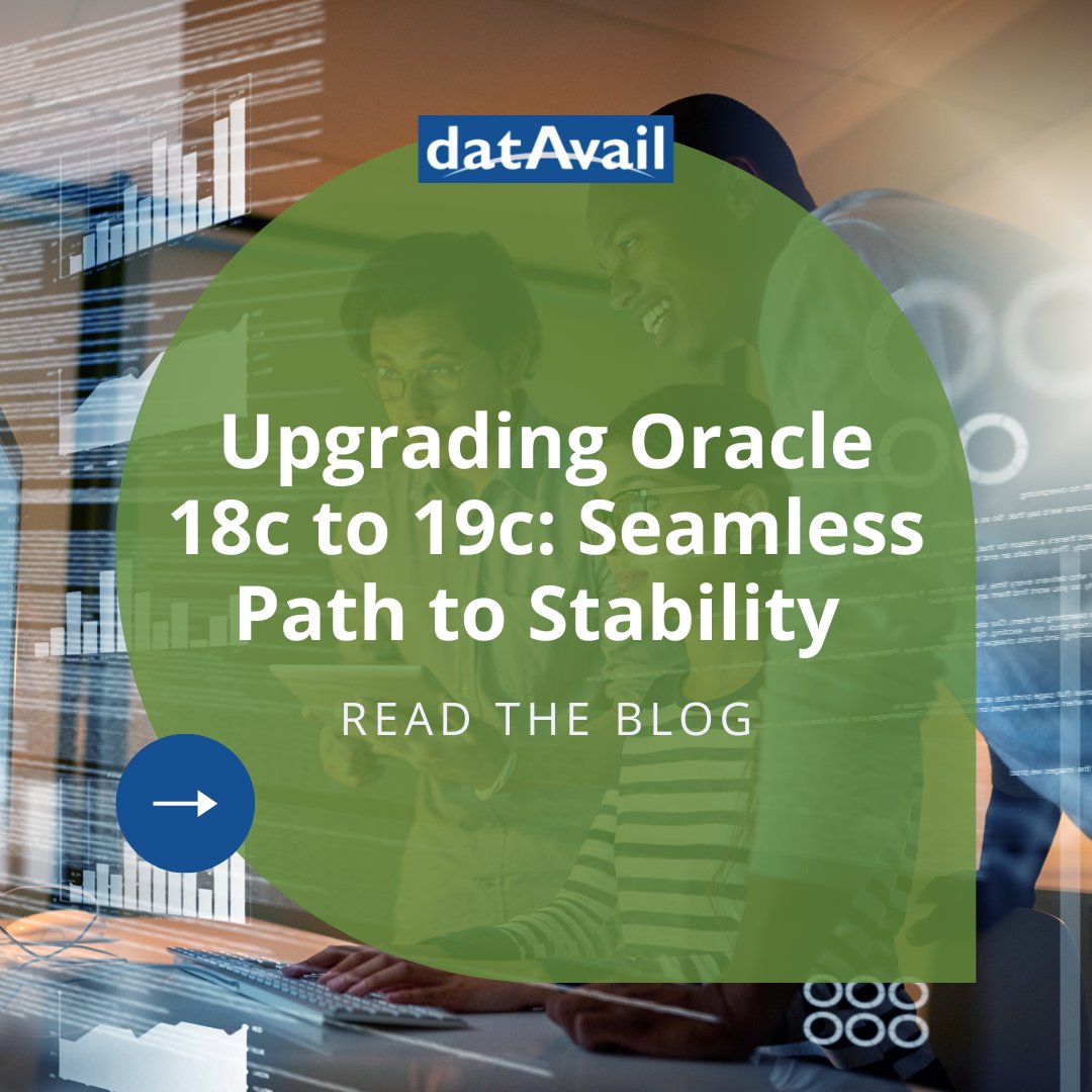 datavail's tweet image. Are you running #Oracle18c databases after the end of support period? Upgrade to the long-term support release #Oracle19c to ensure continued stability and support. Learn more about the 18c to 19c upgrade process in our latest blog. bit.ly/3ZEXGSD
#oracle #database