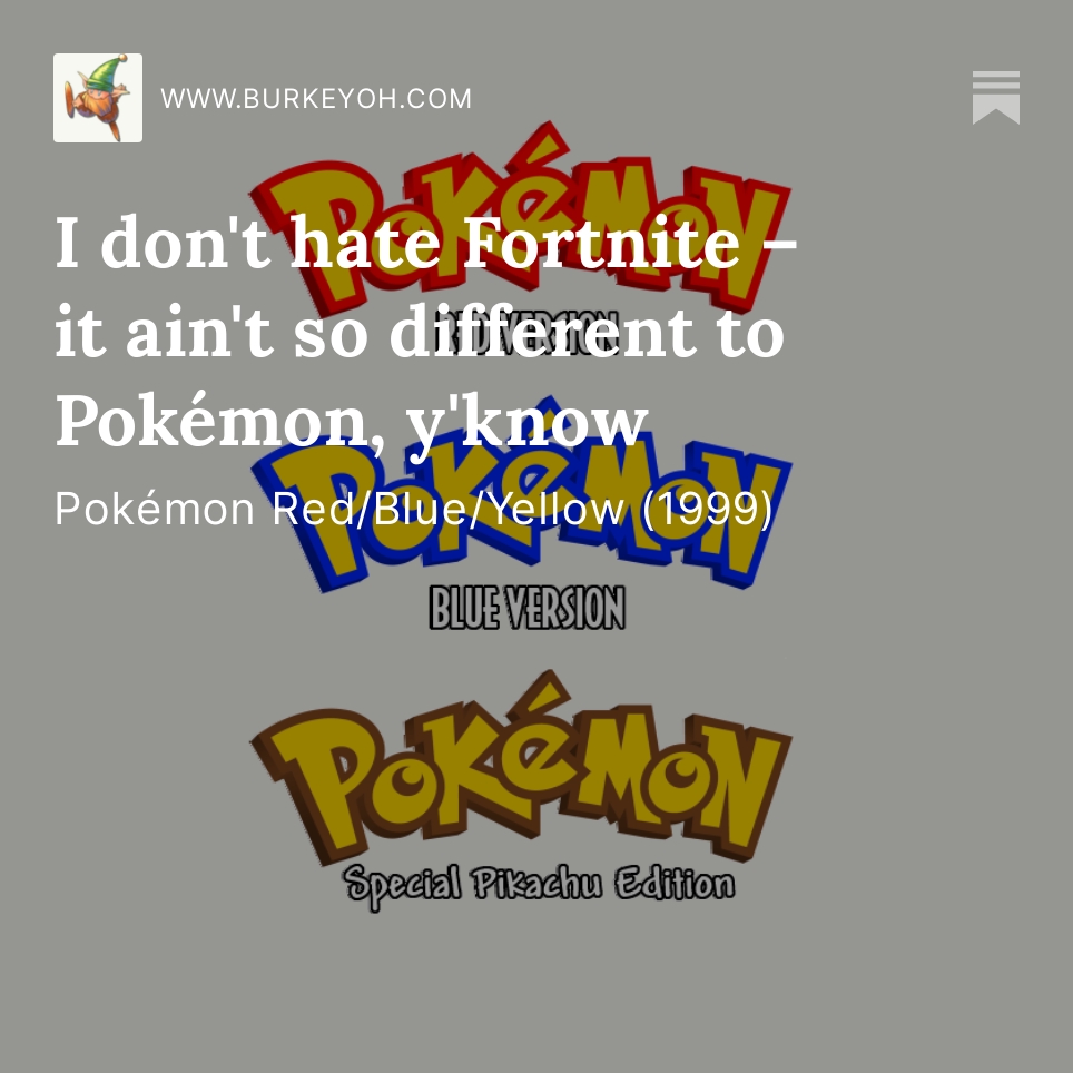 Burkeyoh1's tweet photo. You know a franchise is popular when they ban it, then burn it, and accuse it of being satanic. Looking at the world's introduction to the @Pokemon series over on Substack: https://t.co/QHURotk3MF
#Pokemon #PokemonScarletViolet #PokemonGO #PokemonRBY #Fortnite #retrogaming https://t.co/vH3lktfhL3