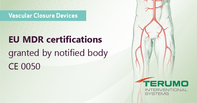 PCRonline's tweet photo. 📣@Terumoisuk just announced that both of their Vascular Closure Devices received EU MDR certification (CE 0050), authenticating their value to achieve femoral arterial haemostasis. 
Learn more⬇️
#SafeFemoral #cardiotwitter #iRad #VascularClosure
Sponsored post by @Terumoisuk