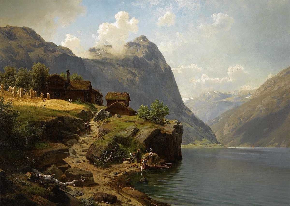 TeutonicAesthet's tweet photo. Mannesker i Fjellandskap (1862)
by 🇳🇴 Johan Fredrik Eckersberg (1822–1870) https://t.co/YEJFqNQnJL