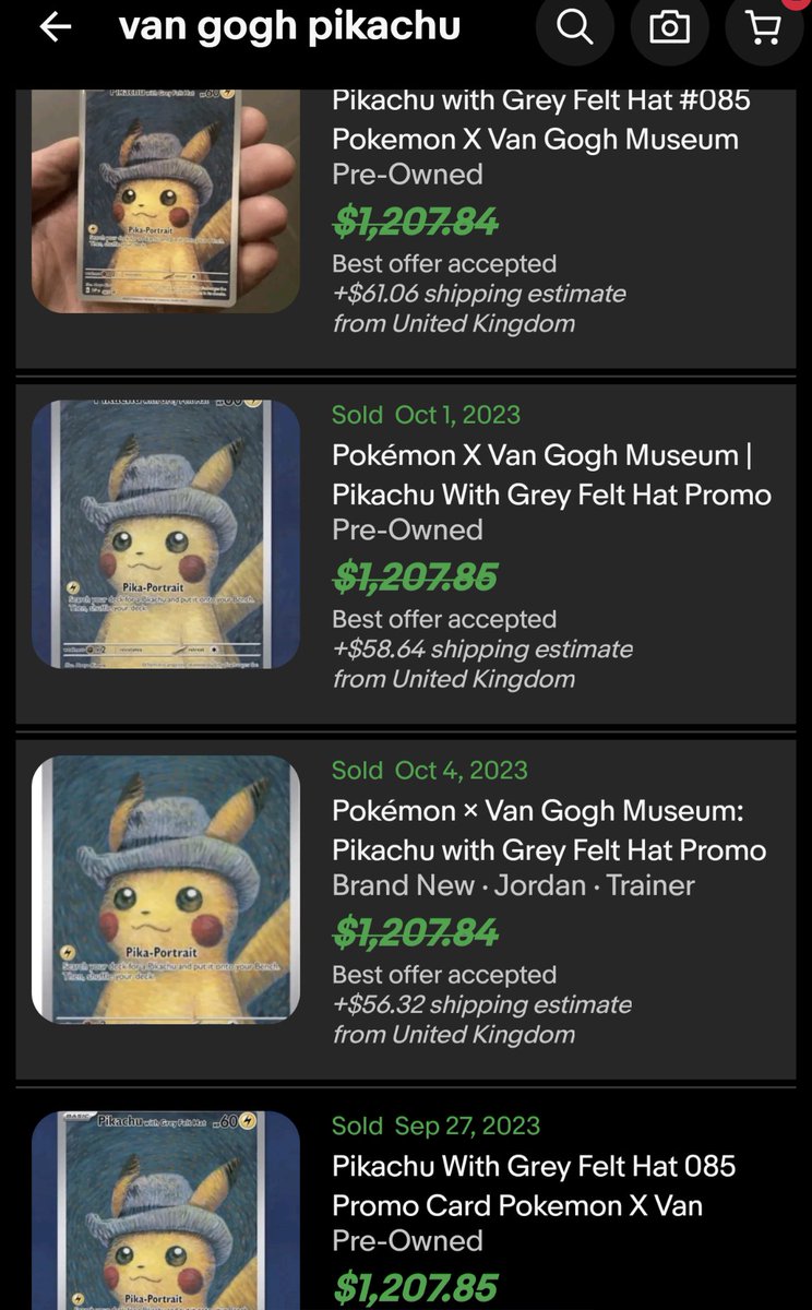 Here's to hoping @pokemon mass produces future promos to discourage scalpers. It's going to be interesting to see the price point of Van Gogh Pika next year if reprints hit the market. 🤔🕵️‍♂️ #pokemon #pokemoncards #vangoghpokemon #TCG