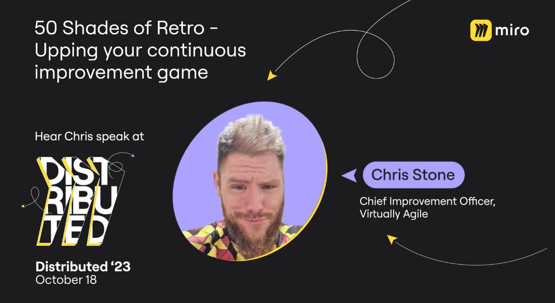 MiroHQ's tweet photo. 🥱 Tired of the same old retrospective format? Struggling to turn insights into actions?
Join us at #Distributed23, where you'll Learn game-changing strategies and actionable hacks from @virtual_agile , Chief Improvement Officer at Virtually Agile. 🌟 https://t.co/WQftooFDSc https://t.co/eDfi67z5eT