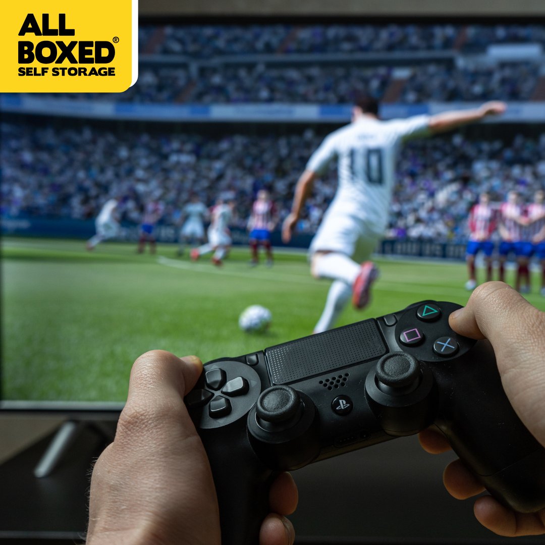 allboxed's tweet photo. Have you got your hands on the latest FIFA yet? ⚽🎮 

Need a distraction-free gaming zone? Get your girlfriend the ultimate 'Shhh' disguised as an All Boxed storage unit - we'll keep her entertained for a while! 😉📦

#selfstorage #storagememe #happywife #declutter https://t.co/y2BCUD9MF8