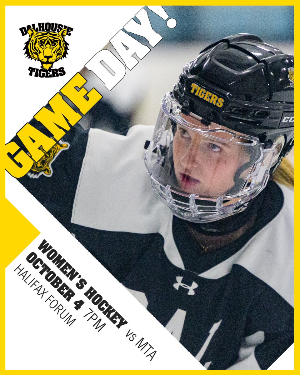 DalTigers's tweet photo. It's the first #gameday of regular season for the women's hockey team! Your tigers are facing off against @MTA_Athletics. Puck drops at 7pm at the Forum, come cheer them on!

#GoTigers #FearTheRoar
@aus_sua https://t.co/eajEL1C2N9