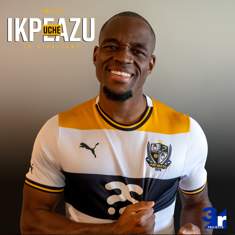 OfficialPVFC's tweet photo. Port Vale Football Club are delighted to announce the signing of Striker, Uche Ikpeazu. ✍️

Welcome back to the Vale, @UcheIkpeazu! 👋 

#PVFC | #WelcomeBackUche