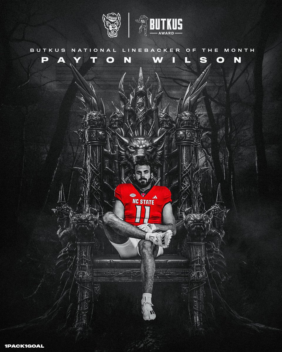 PackFootball's tweet photo. Butkus NATIONAL linebacker of the Month!

🔗 https://t.co/xXU7eL0bwt

#1Pack1Goal https://t.co/NPTXLp8TYx