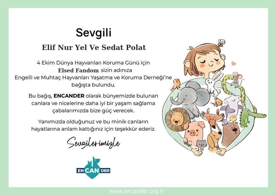 ElSed Fandom'dan Anlamlı Bağış ❤️
#HayvanlarıKorumaGünü #ElSed