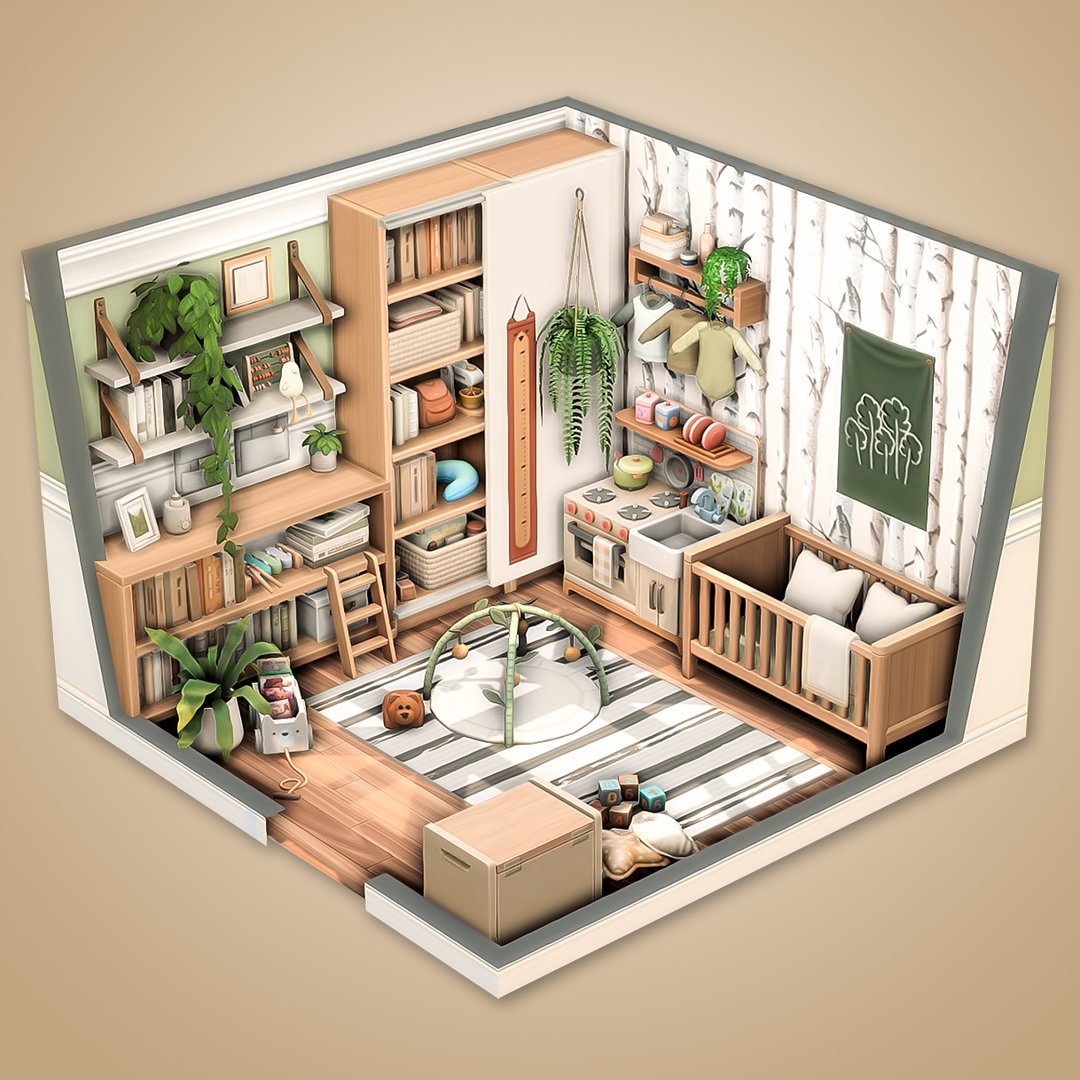 honeymaysims's tweet photo. I have made a Cute &amp; Cluttered Infant's Room with CC 🧸🤍

#thesims #TheSims4 #ShowUsYourBuilds @TheSims https://t.co/U9uYbhhgtv