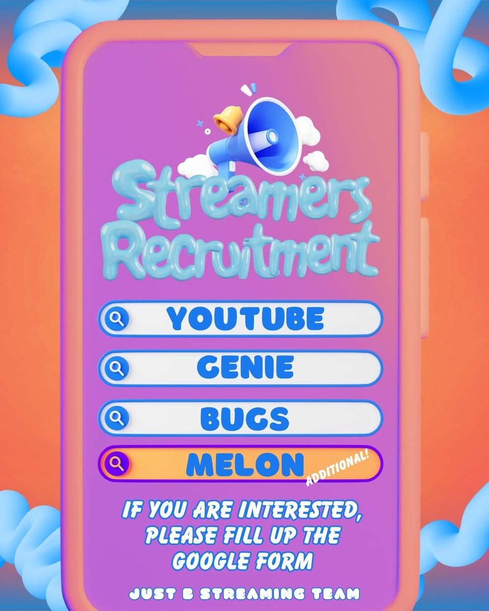 JustbSTeam's tweet image. [📢ONLY B Streamers Recruitment]

After careful consideration, we have decided to open the recruitment for Melon

Please fill up the form below if you are interested 
🔗: docs.google.com/forms/d/e/1FAI…

#JUSTB #저스트비
#NANUGI #나누기
@JUSTB_Official