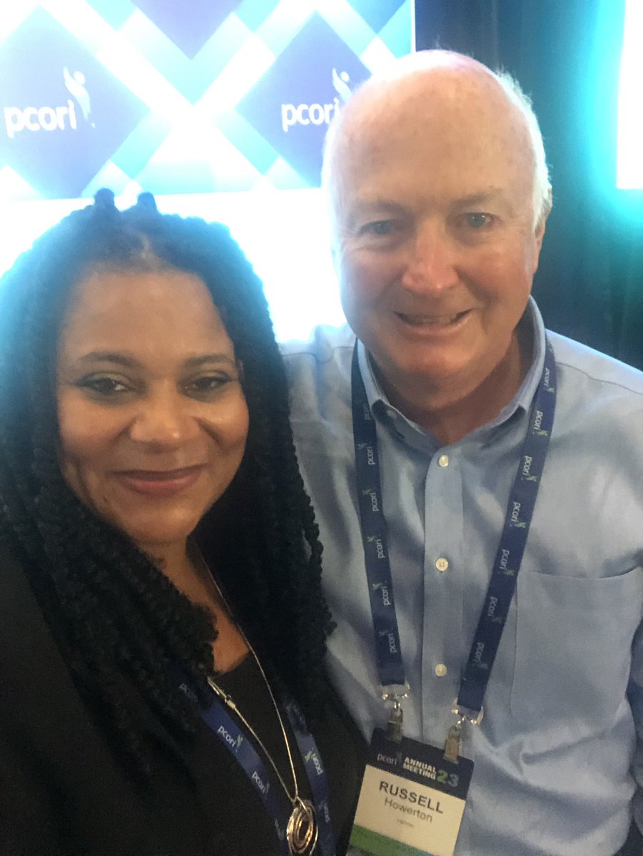 DrWinkfield's tweet image. Forgive the backlit photo - just couldn’t pass up the opportunity to share how thrilled I was to reconnect with Dr. Russell Howerton, Chair, @PCORI Board of Governors. Such an amazing #leader. Working with him was a highlight of my time @AtriumHealthWFB #PCORI2023
