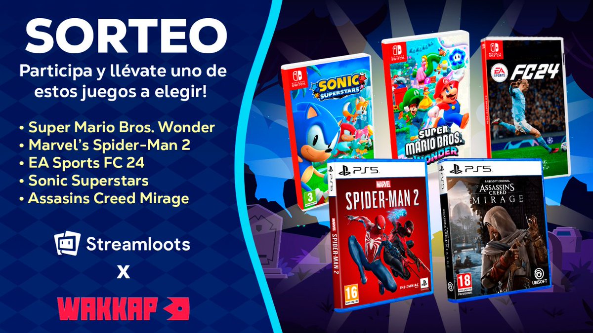 streamlootsES's tweet photo. 🔥 SORTEO 🔥

Octubre está lleno de juegazos, así que sorteamos uno de estos 5 a elegir junto a nuestros amigos de Wakkap!

1⃣ Sigue a @wakkapoficial y @StreamlootsES
2⃣ Haz RT
3️⃣ Cuéntanos con cuál te quedarías

Participa hasta el 10 de Octubre. Solo España* https://t.co/Tf3A7NXOCg