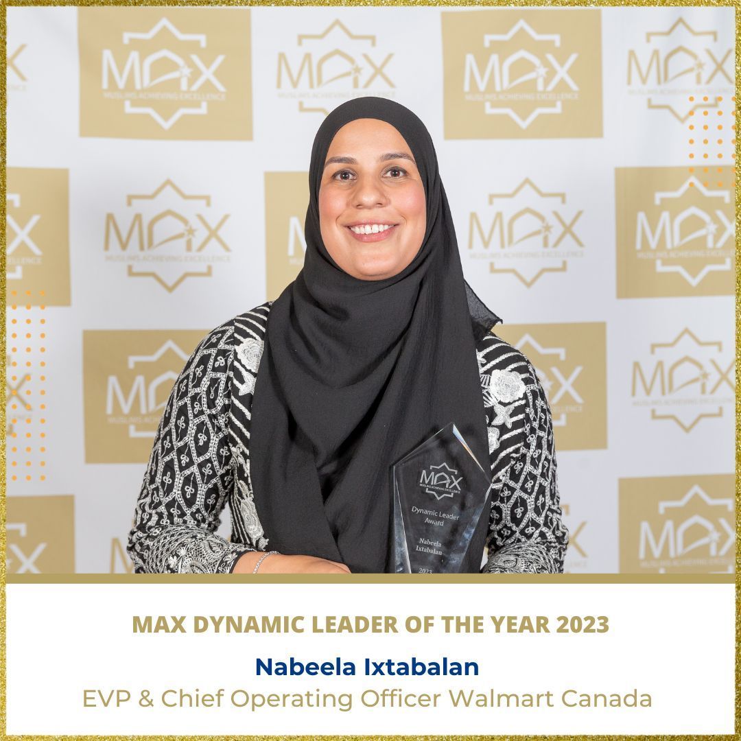 max_gala's tweet photo. Congratulations Nabeela Ixtabalan!
In her current role, Nabeela oversees the operations and performance of Walmart Canada’s 400+ stores serving more than 1.5 million customers daily. She is one of The Globe and Mail’s 2022 Top Executives.
#MAXGala2023 #DynamicLeaderOfTheYear https://t.co/PVZST0mp0o