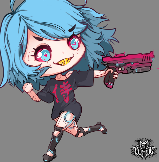 Streetkid - What you guys are playing?  #Cyberpunk #Drawing #Chibi #Cute #Fanart