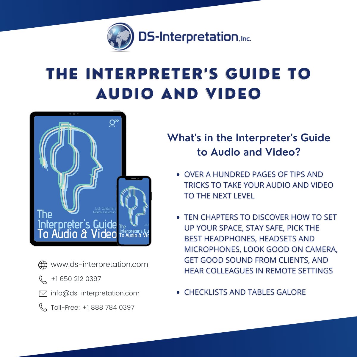 The Interpreter's Guide to Audio and Video is a digital book in PDF format that you can read on any device. This digital book is more versatile and more interactive, with clickable links to additional content!

Get yours today!
ds-interpretation.com/the-interprete…

#rsi #interpreters #lsp
