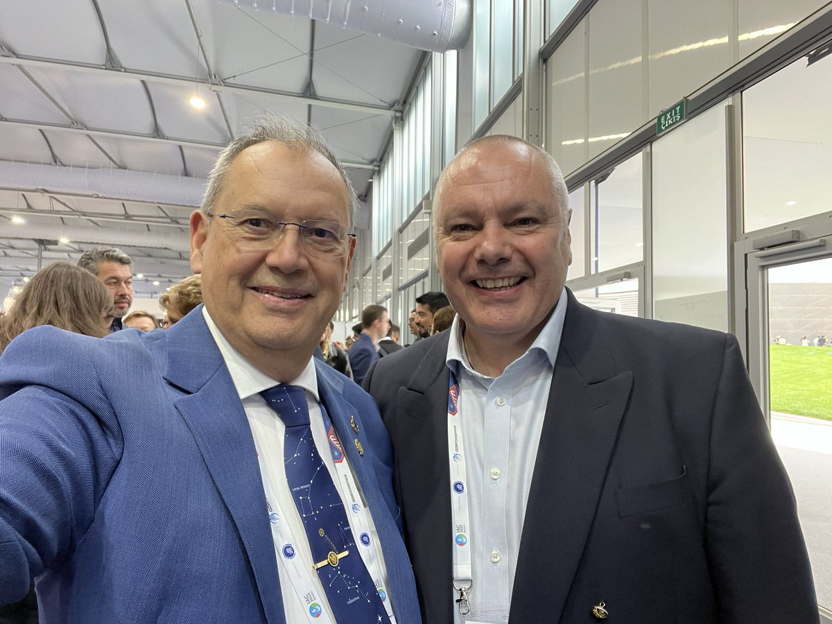 Meeting old friends.  Romanian cosmonaut, Dorin Prinariu.  #IAC2023 #flyhighdivedeep