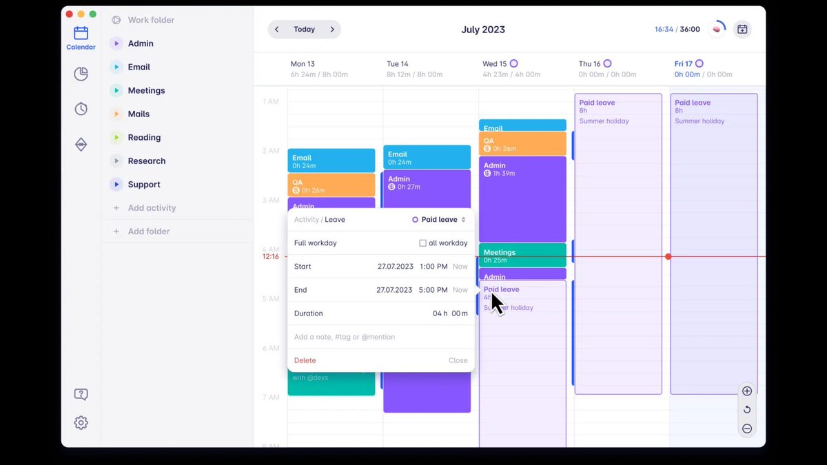 🏝️ Work time is important, but so is time off. In Timeular, you can track any leave type  🎉 
Simply add the time off like a normal time entry in your Timeular calendar &amp; let your admins approve them! Learn more: buff.ly/3rvwwkj