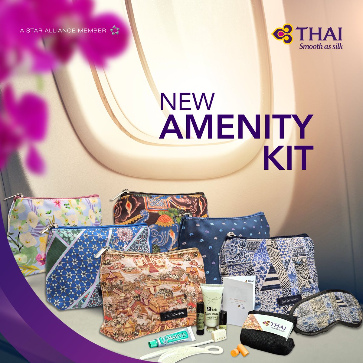 Travel business class in style with our brand new #amenitykit  that will take your in-flight experience to the next level of comfort and luxury. ✨

Reserve your seat at👉🏻 thaiairways.com

#ThaiAirways #iFlyTHAI #MagicalJourney #RoyalSilk #travelkit #tg