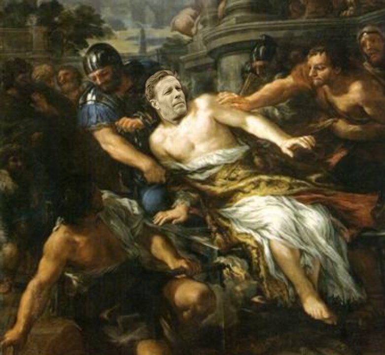 The Self-inflicted Martyrdom of St. Laurence by Fra Angelgrinda
(Detail).