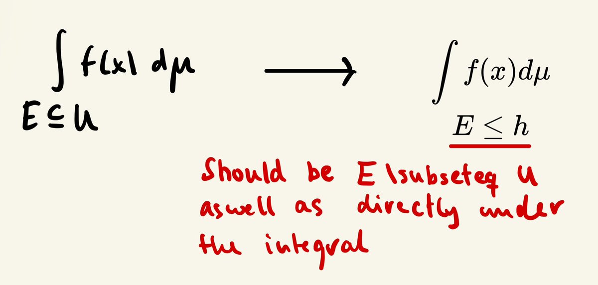 realmaxifuchs's tweet photo. 4. There seem to be symbols which are currently not recognised, for example \oint. 
5. It seems to have problems with more complicated integral bounds. I have tried converting some integrals over areas and that hasn’t worked to well. See picture for an example. https://t.co/5gVg5v2dbU